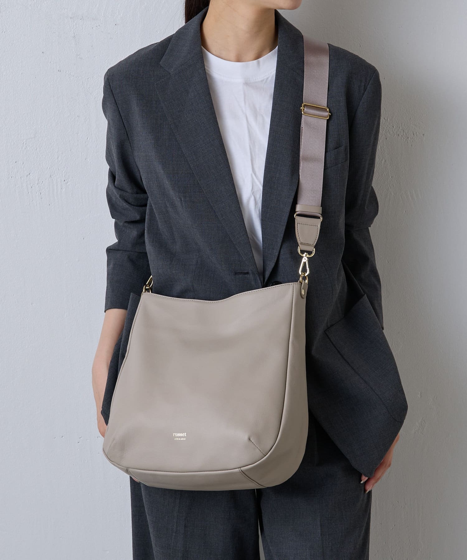 Russet [Soft leather] Large shoulder bag